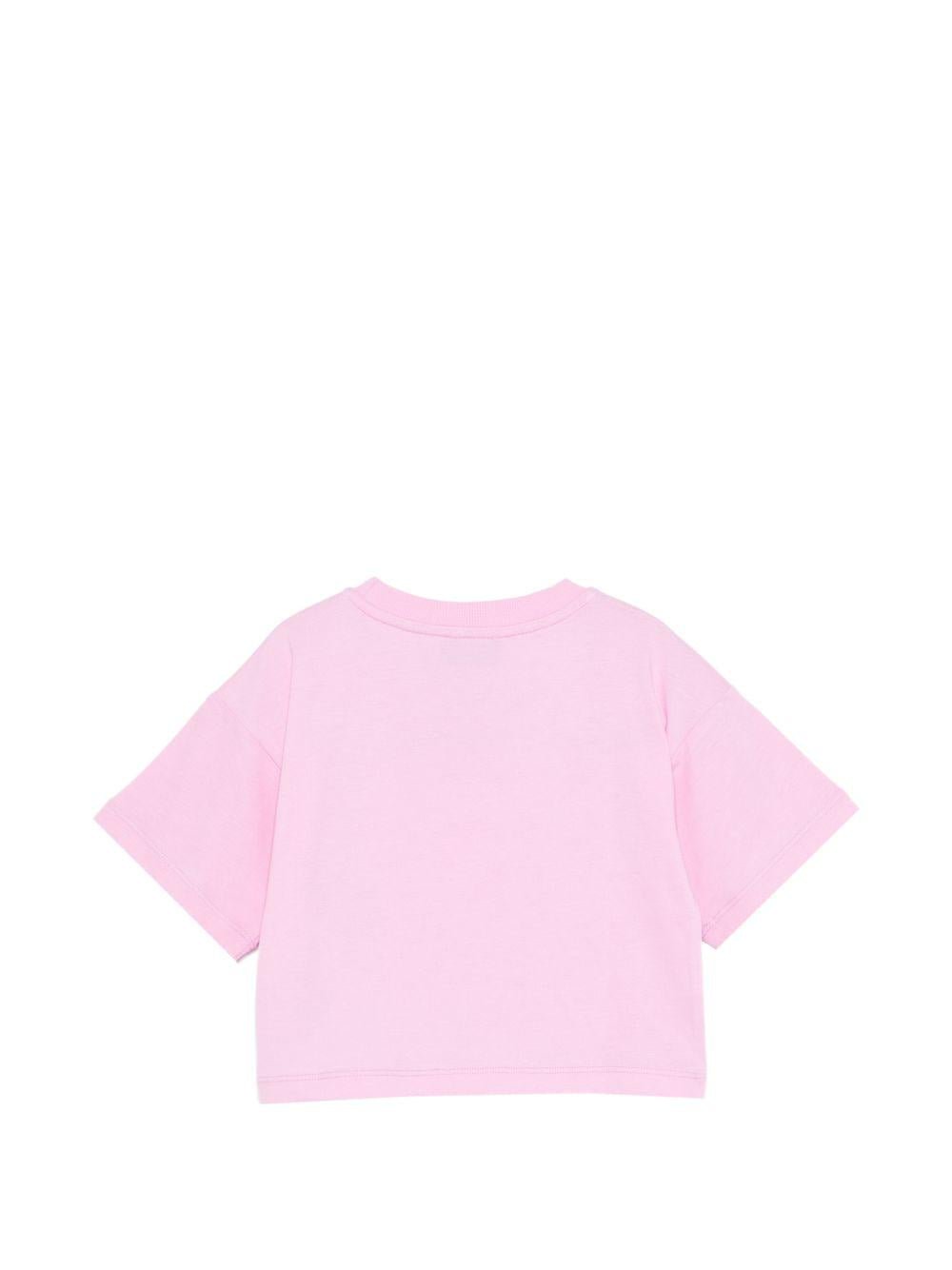 T-shirt per bambina Moschino Kids rosa con stampa ciliegie - Rubino Kids