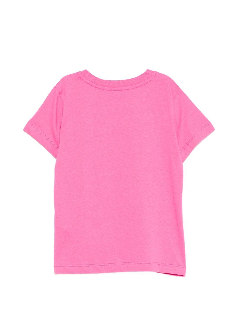 T-shirt per bambina Moschino Kids rosa con stampa Teddy Bear - Rubino Kids