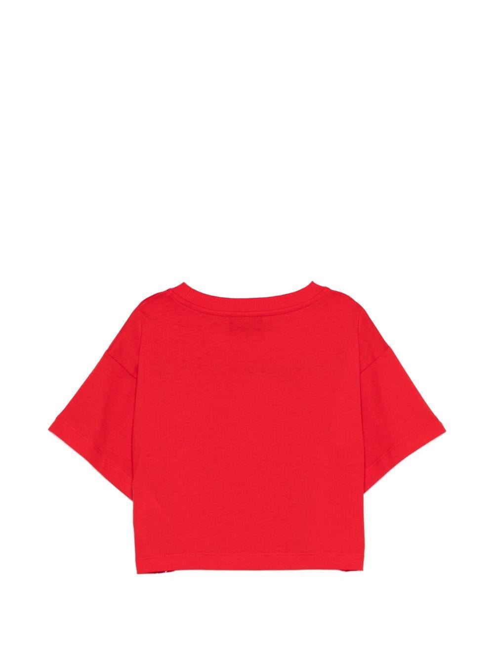 T-shirt per bambina Moschino Kids rossa con stampa ciliegie - Rubino Kids