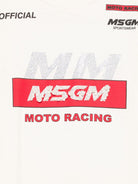 T-shirt per bambina MSGM Kids bianco con logo sul davanti - Rubino Kids