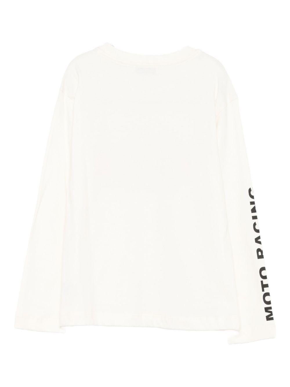 T-shirt per bambina MSGM Kids bianco con logo sul davanti - Rubino Kids