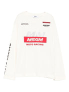 T-shirt per bambina MSGM Kids bianco con logo sul davanti - Rubino Kids