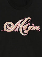 T-shirt per bambina MSGM Kids nera con logo sul davanti - Rubino Kids