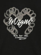 T-shirt per bambina MSGM Kids nera con logo sul davanti - Rubino Kids