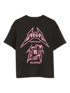 T-shirt per bambina MSGM Kids nera con stampa logo - Rubino Kids