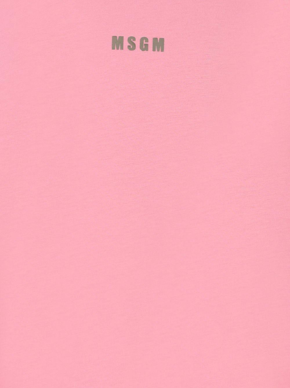 T-shirt per bambina MSGM Kids rosa con collo alto - Rubino Kids