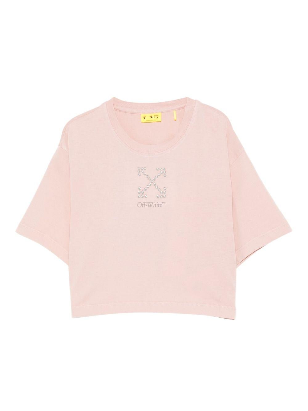 T-shirt per bambina Off - White Kids rosa con logo - Rubino Kids