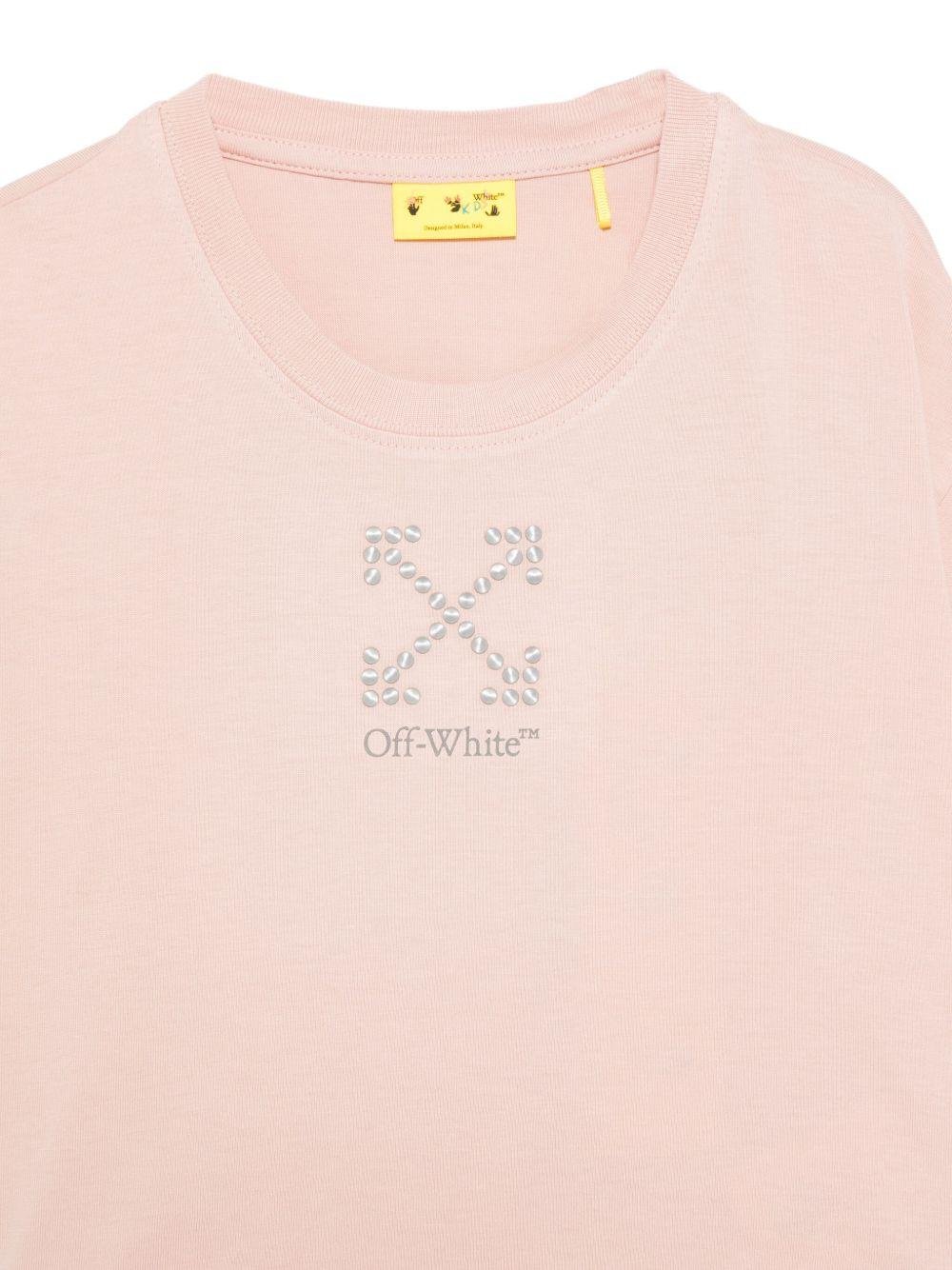 T-shirt per bambina Off - White Kids rosa con logo - Rubino Kids