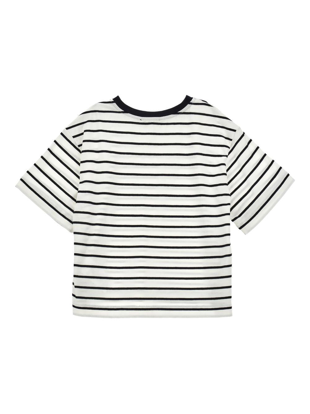 T-shirt per bambina Philosophy di Lorenzo Serafini Kids bianca con design a righe - Rubino Kids