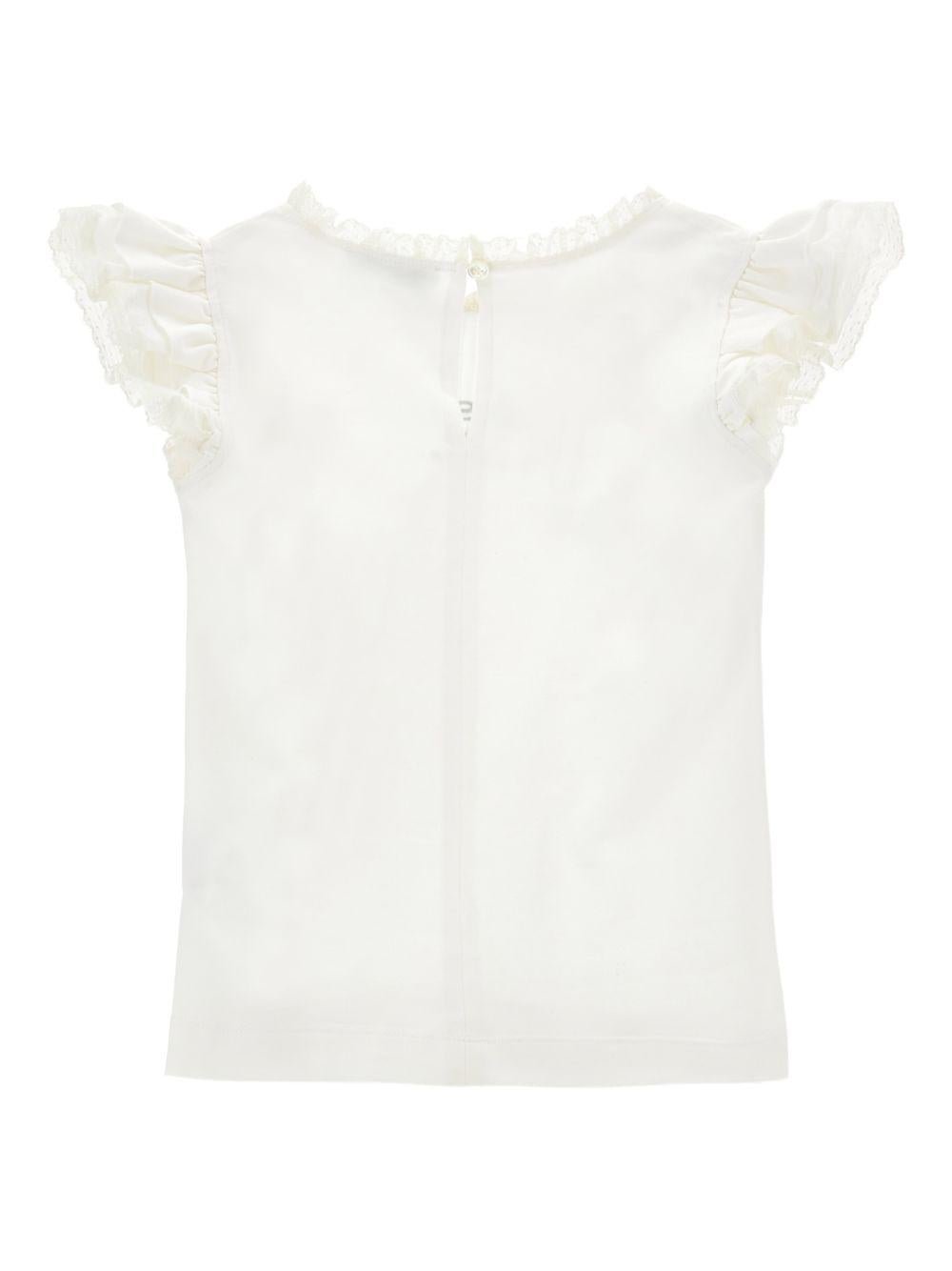 T-shirt per bambina Philosophy di Lorenzo Serafini Kids bianca con logo sul davanti - Rubino Kids