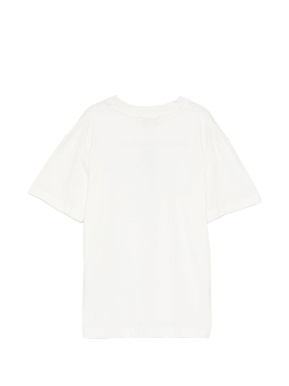 T-shirt per bambina Roberto Cavalli Kids bianca con stampa logo sul davanti - Rubino Kids