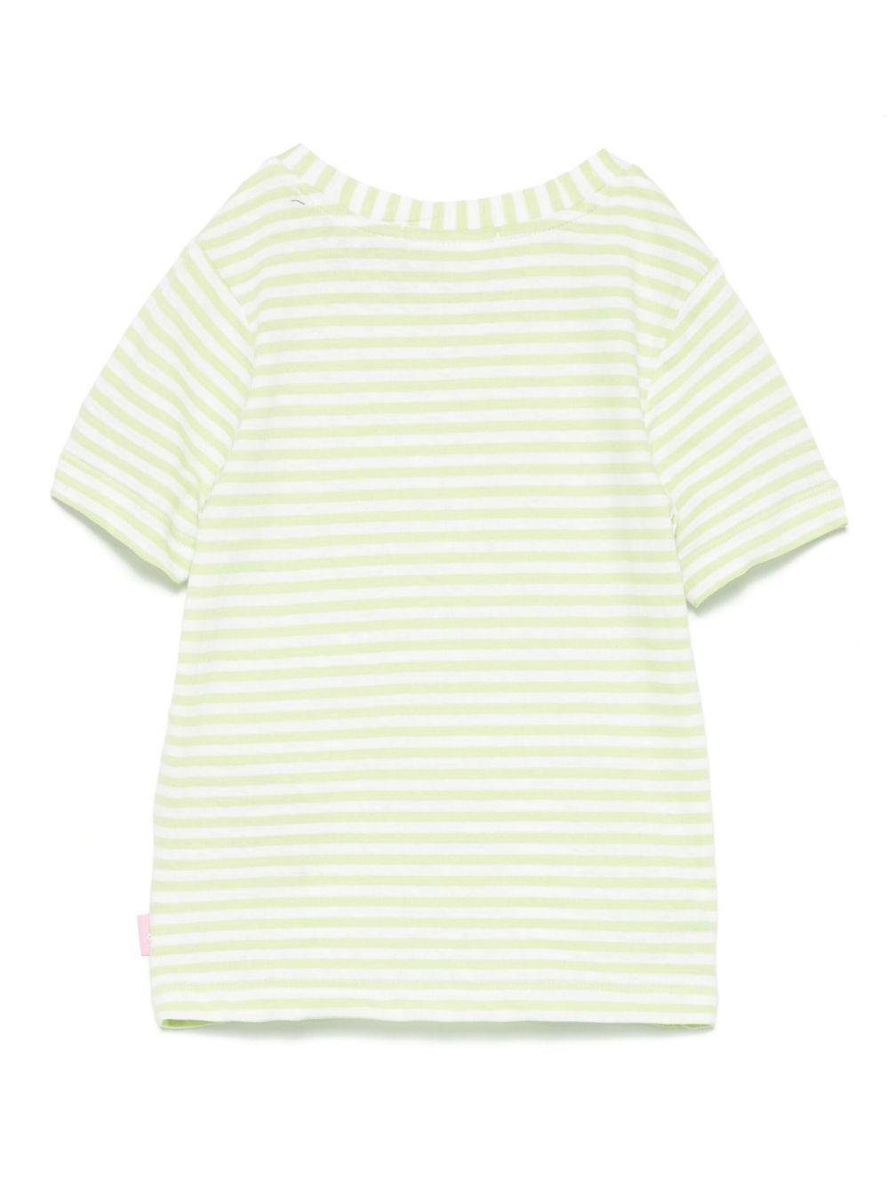 T-shirt per bambina Scotch & Soda Kids verde a righe - Rubino Kids