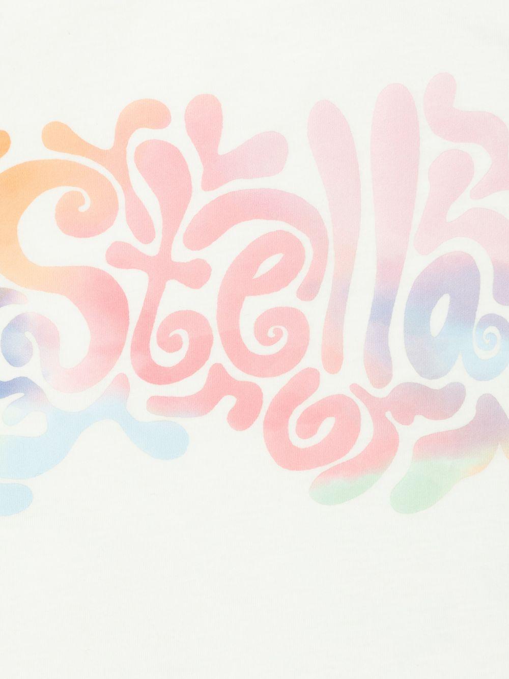 T-shirt per bambina Stella McCartney Kids bianca con stampa grafica sul davanti - Rubino Kids