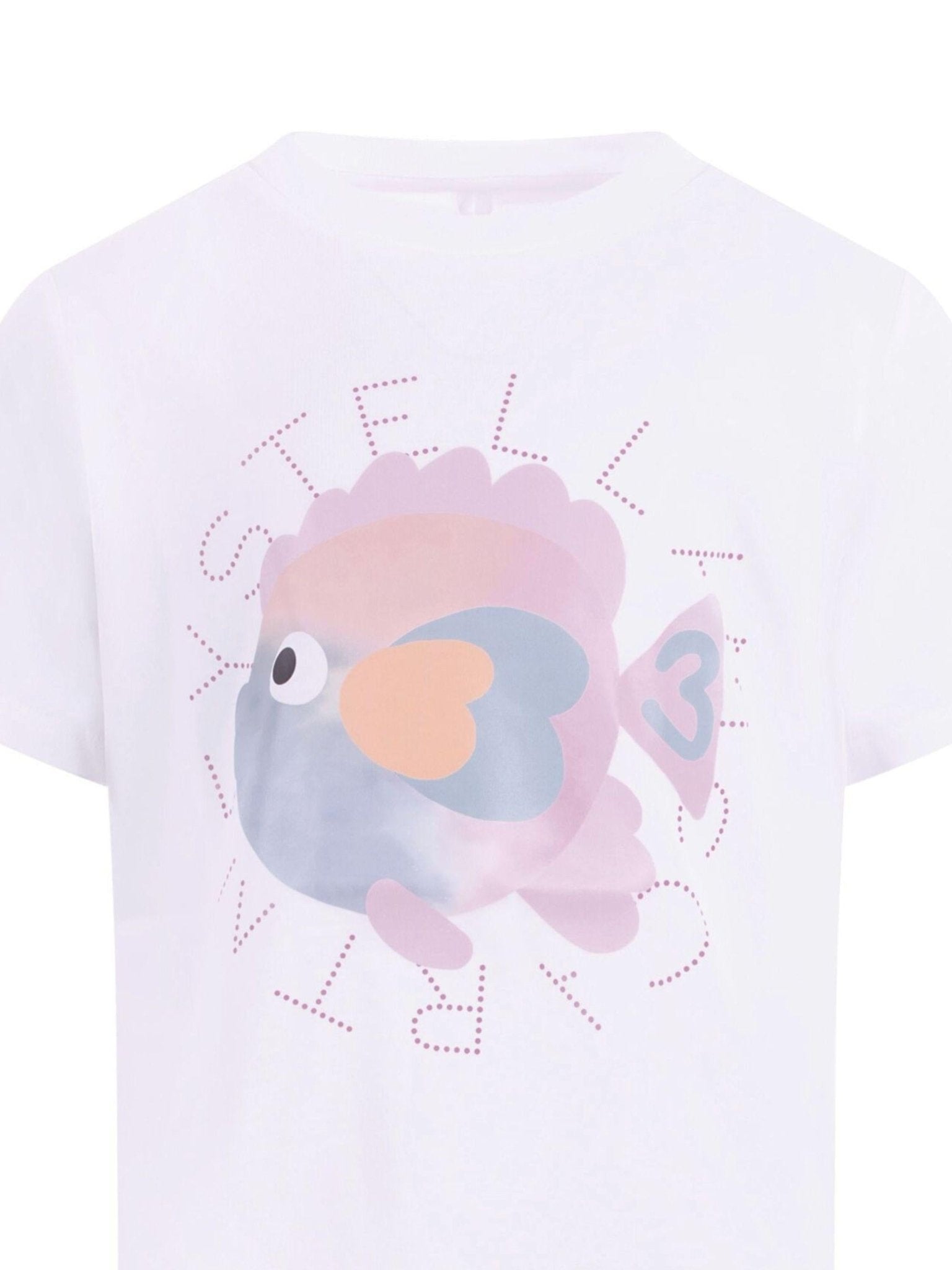 T-shirt per bambina Stella McCartney Kids bianca constampa grafica sul davanti - Rubino Kids