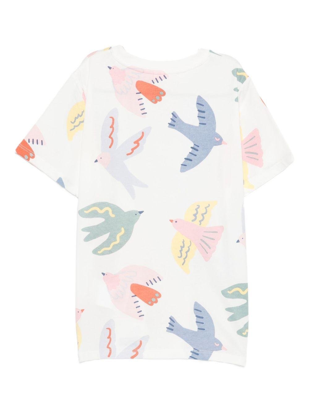 T-shirt per bambina Stella McCartney Kids bianco con stampa grafica - Rubino Kids