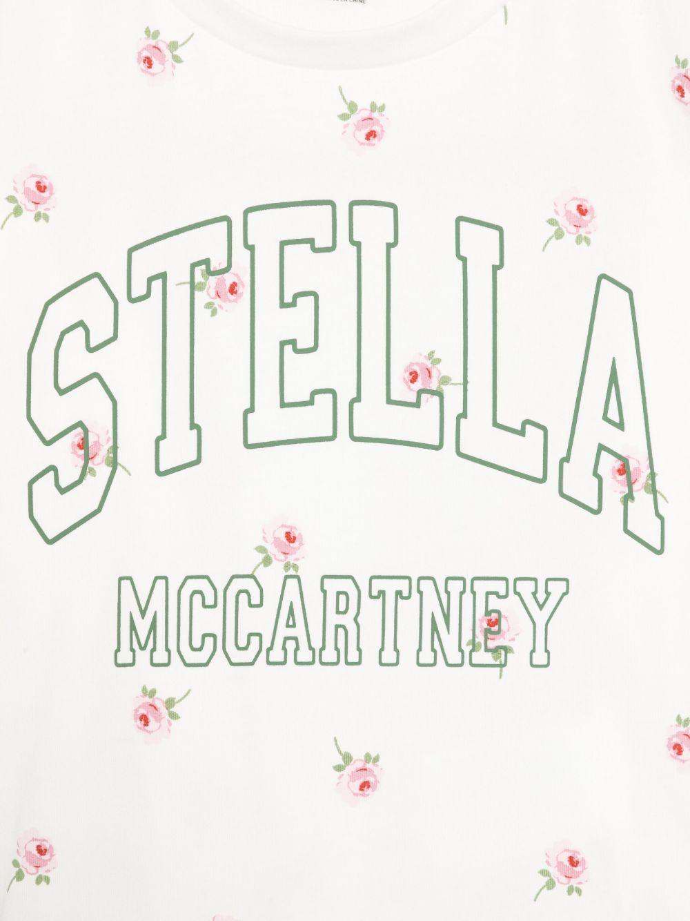T-shirt per bambina Stella McCartney Kids bianco con stampa grafica<BR/> - Rubino Kids