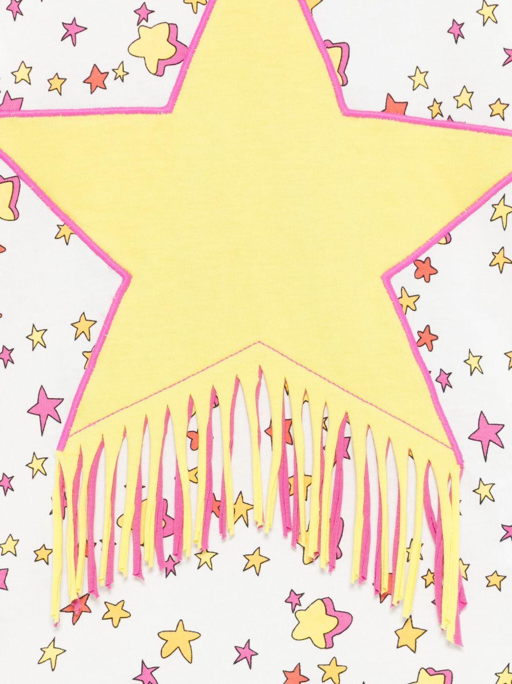 T-shirt per bambina Stella McCartney Kids bianco con stampa stelle - Rubino Kids