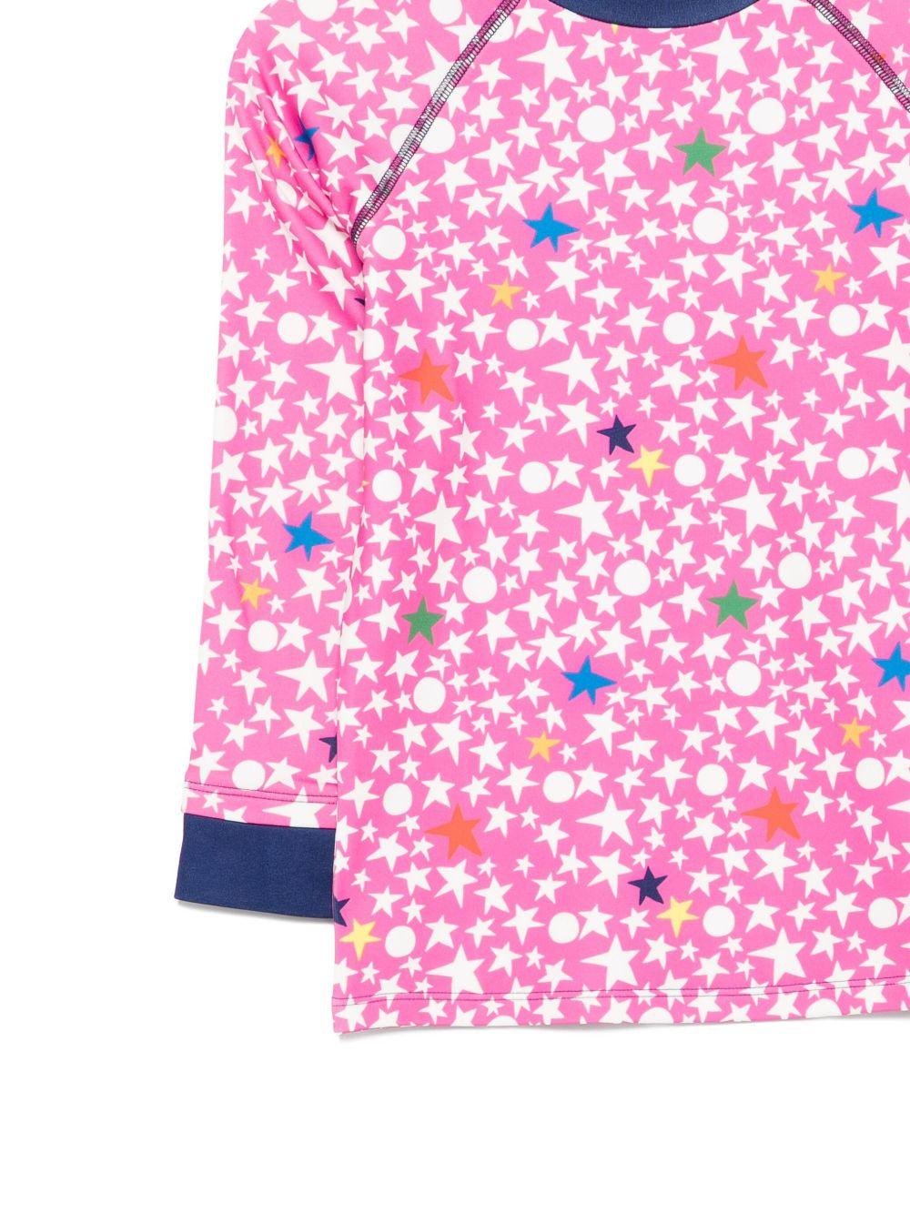 T-shirt per bambina Stella McCartney Kids rosa con stampa stelle - Rubino Kids