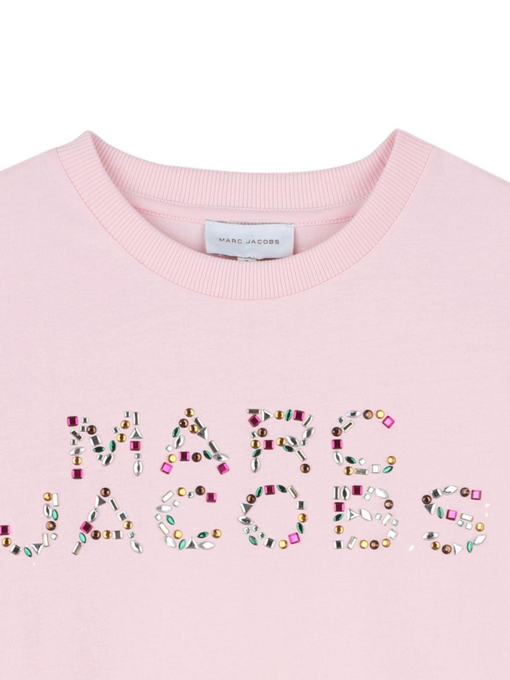 T-shirt per bambina The Marc Jacobs Kids rosa con stampa logo - Rubino Kids