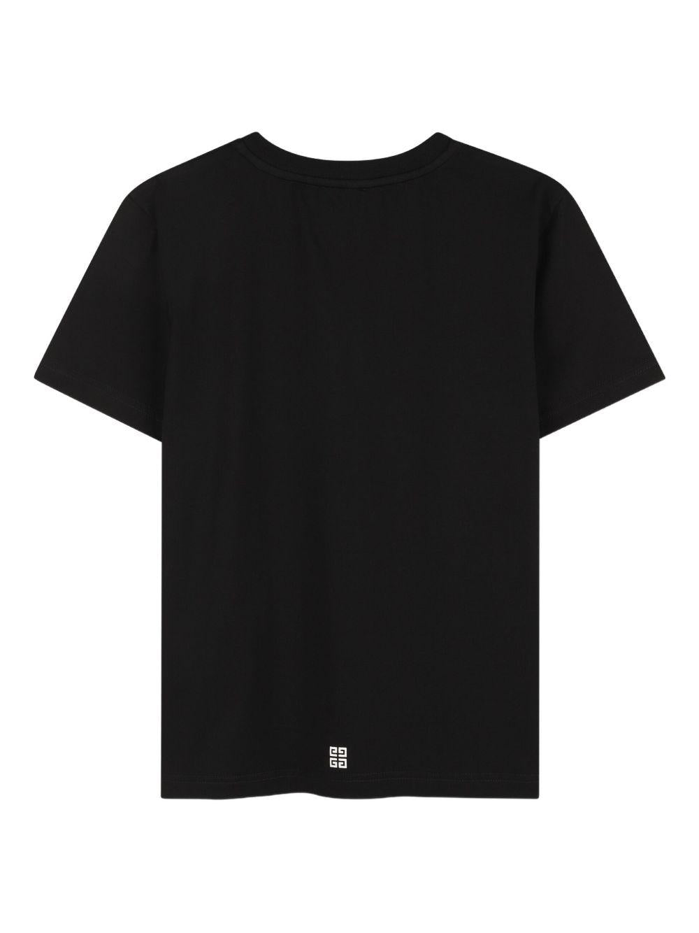 T-shirt per bambini Givenchy Kids nero con caratteristicmo motivo 4G - Rubino Kids