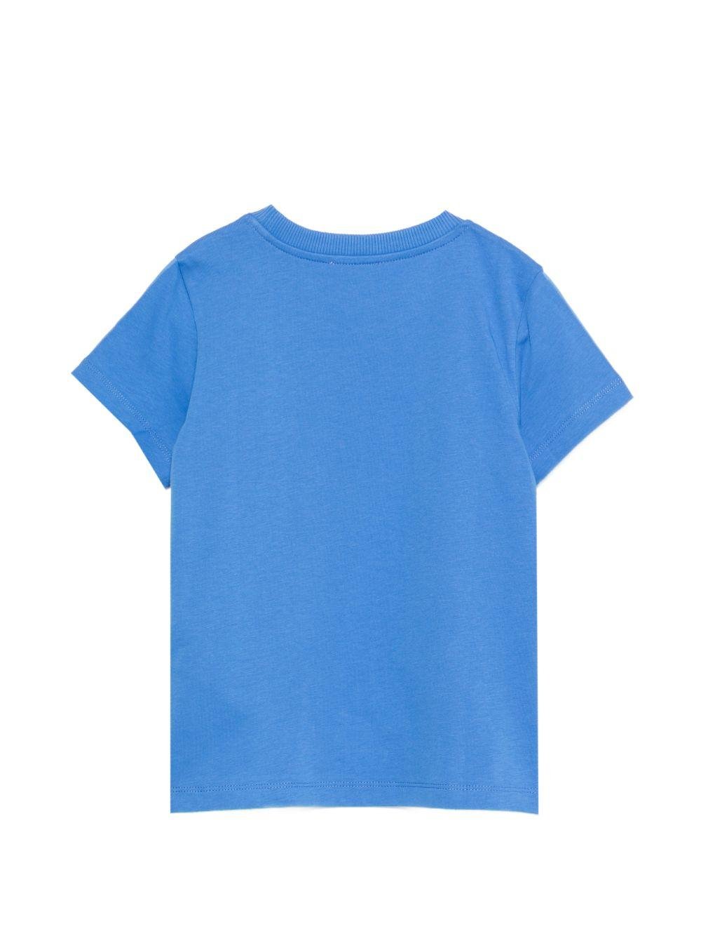 T-shirt per bambini Moschino Kids azzurra con stampa Teddy Bear - Rubino Kids