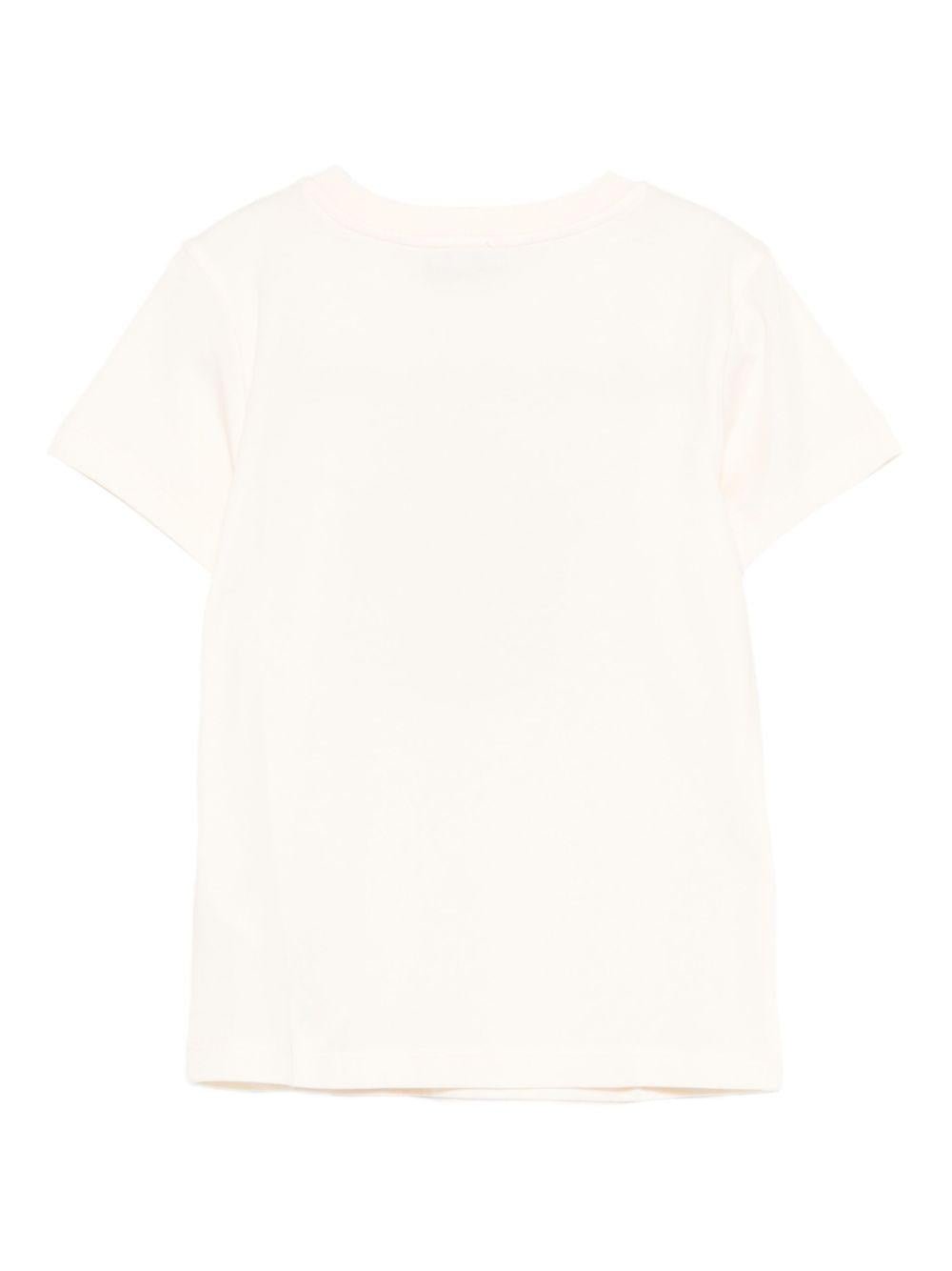 T-shirt per bambini Moschino Kids beige con stampa grafica - Rubino Kids