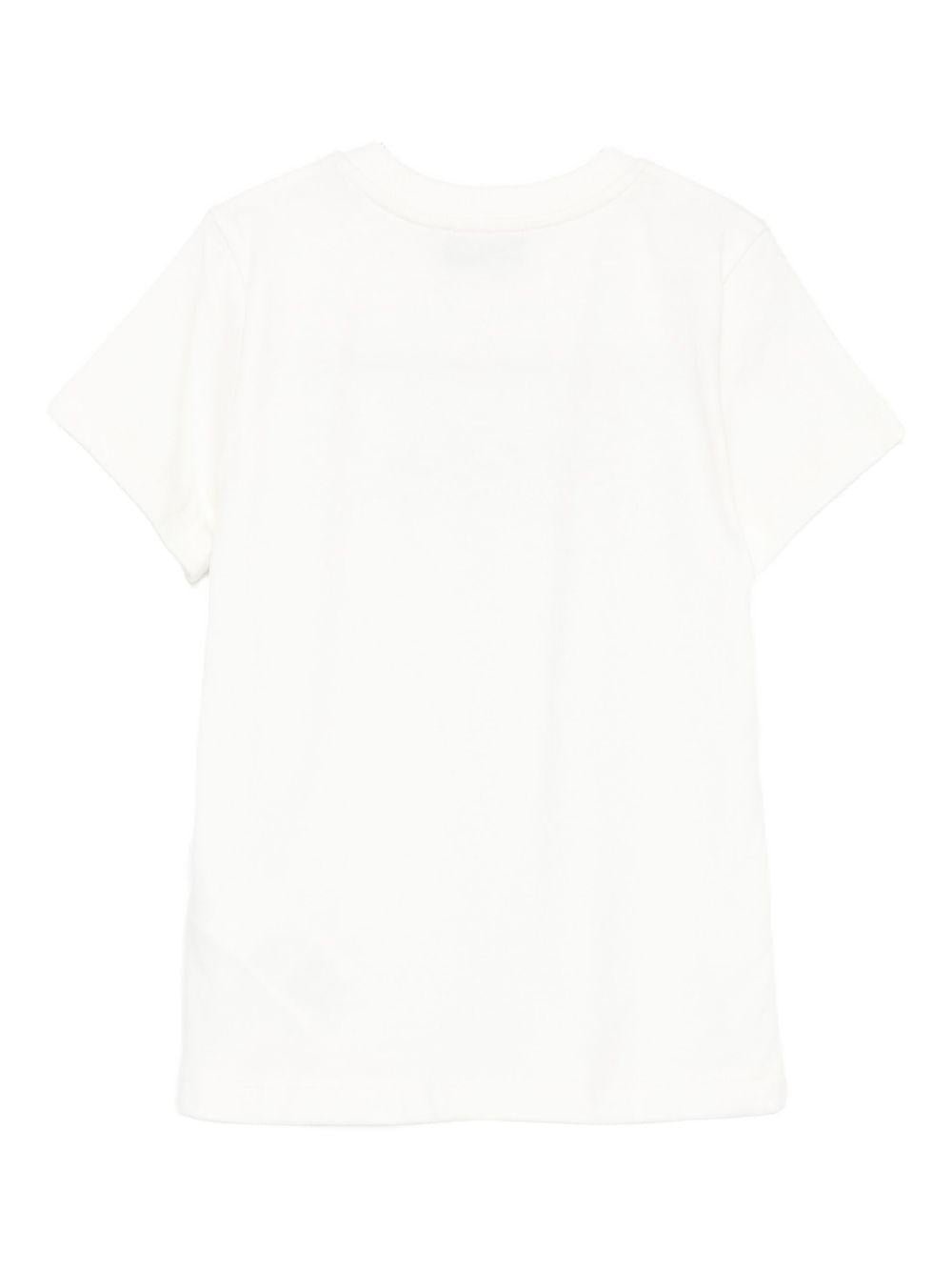 T-shirt per bambini Moschino Kids bianca con stampa Teddy - Rubino Kids