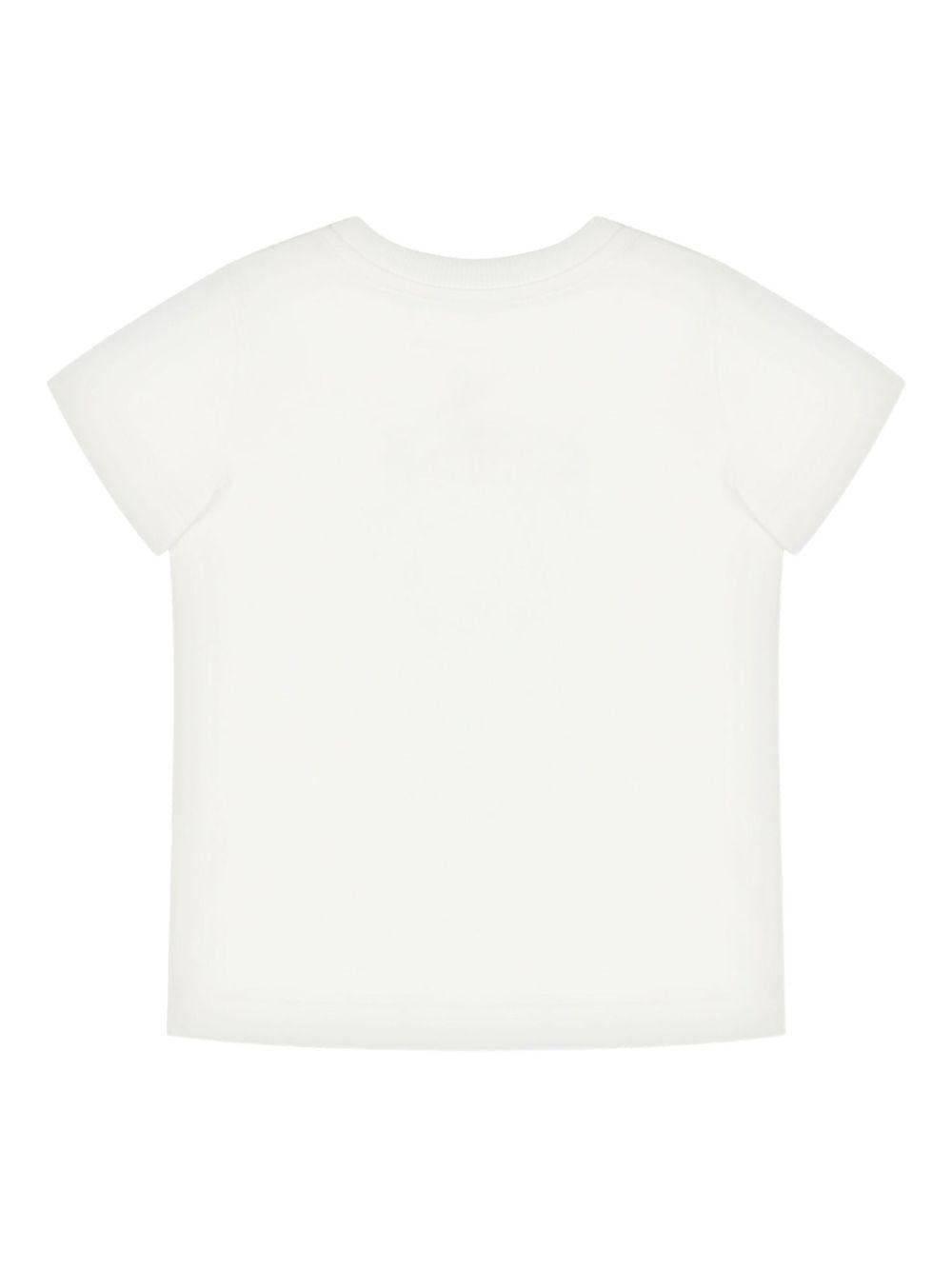 T-shirt per bambini Moschino Kids bianco con stampa grafica Teddy - Rubino Kids