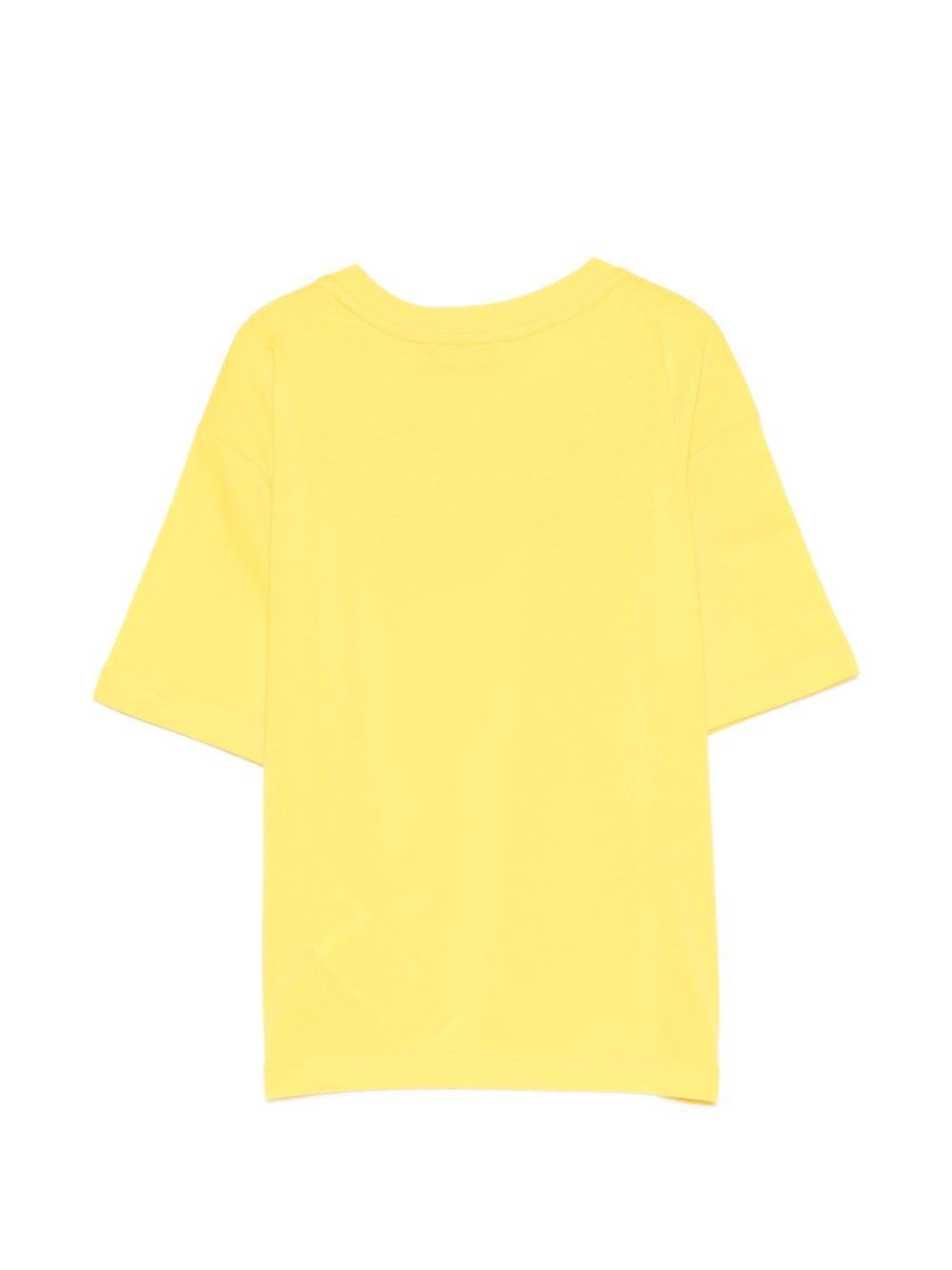 T-shirt per bambini Moschino Kids gialla con logo sul davanti - Rubino Kids
