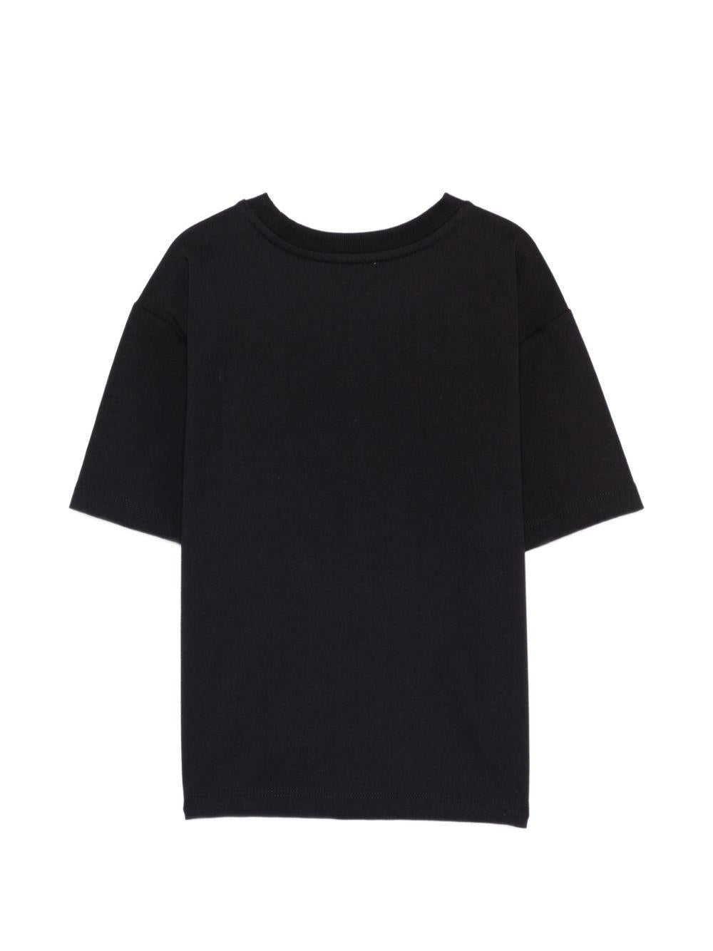 T-shirt per bambini Moschino Kids nera con logo sul davanti - Rubino Kids