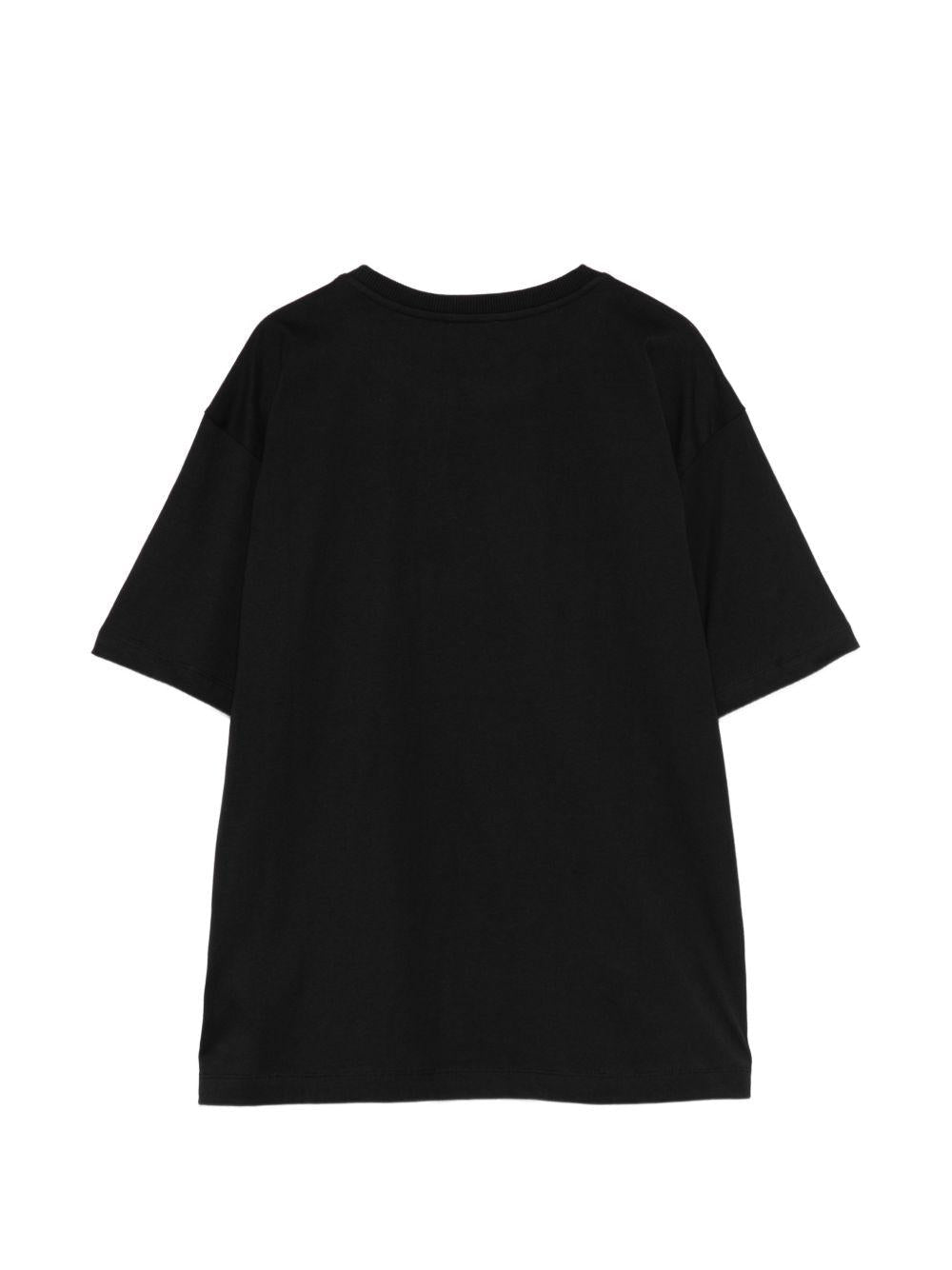 T-shirt per bambini Moschino Kids nera con stampa grafica orsetti - Rubino Kids