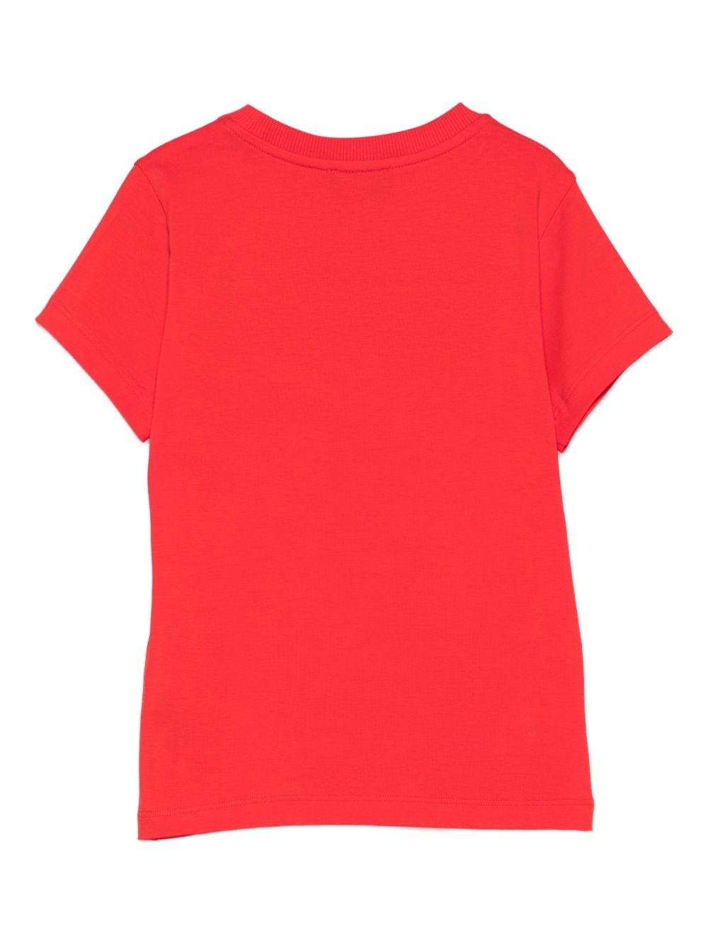 T-shirt per bambini Moschino Kids rossa con logo - Rubino Kids