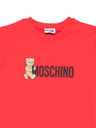 T-shirt per bambini Moschino Kids rossa con stampa Teddy - Rubino Kids