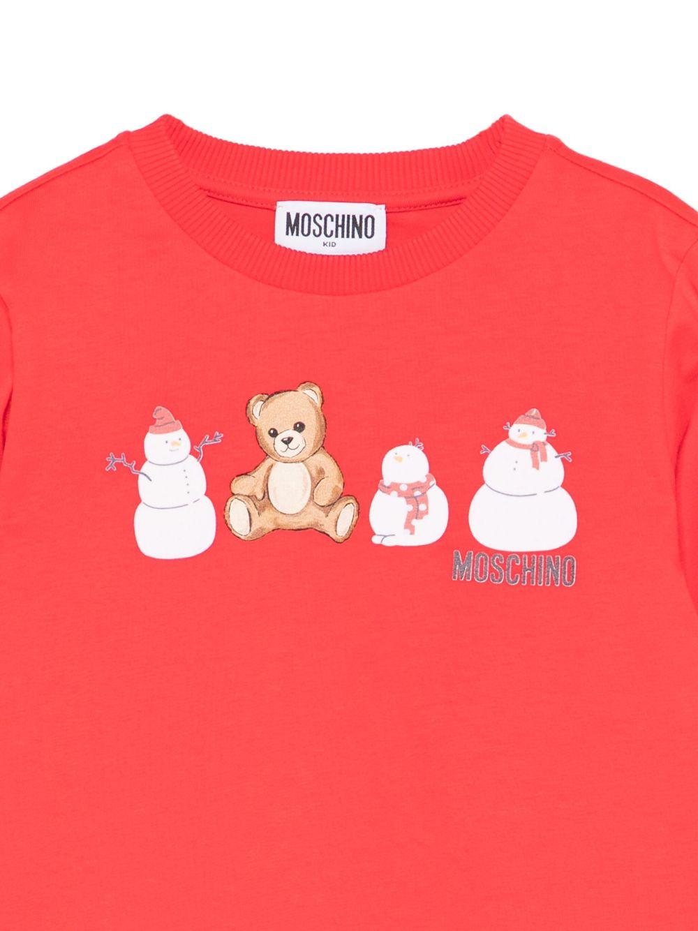 T-shirt per bambini Moschino Kids rosso con stampa grafica - Rubino Kids