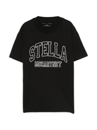T-shirt per bambini Stella McCartney Kids nera con logo sul davanti - Rubino Kids