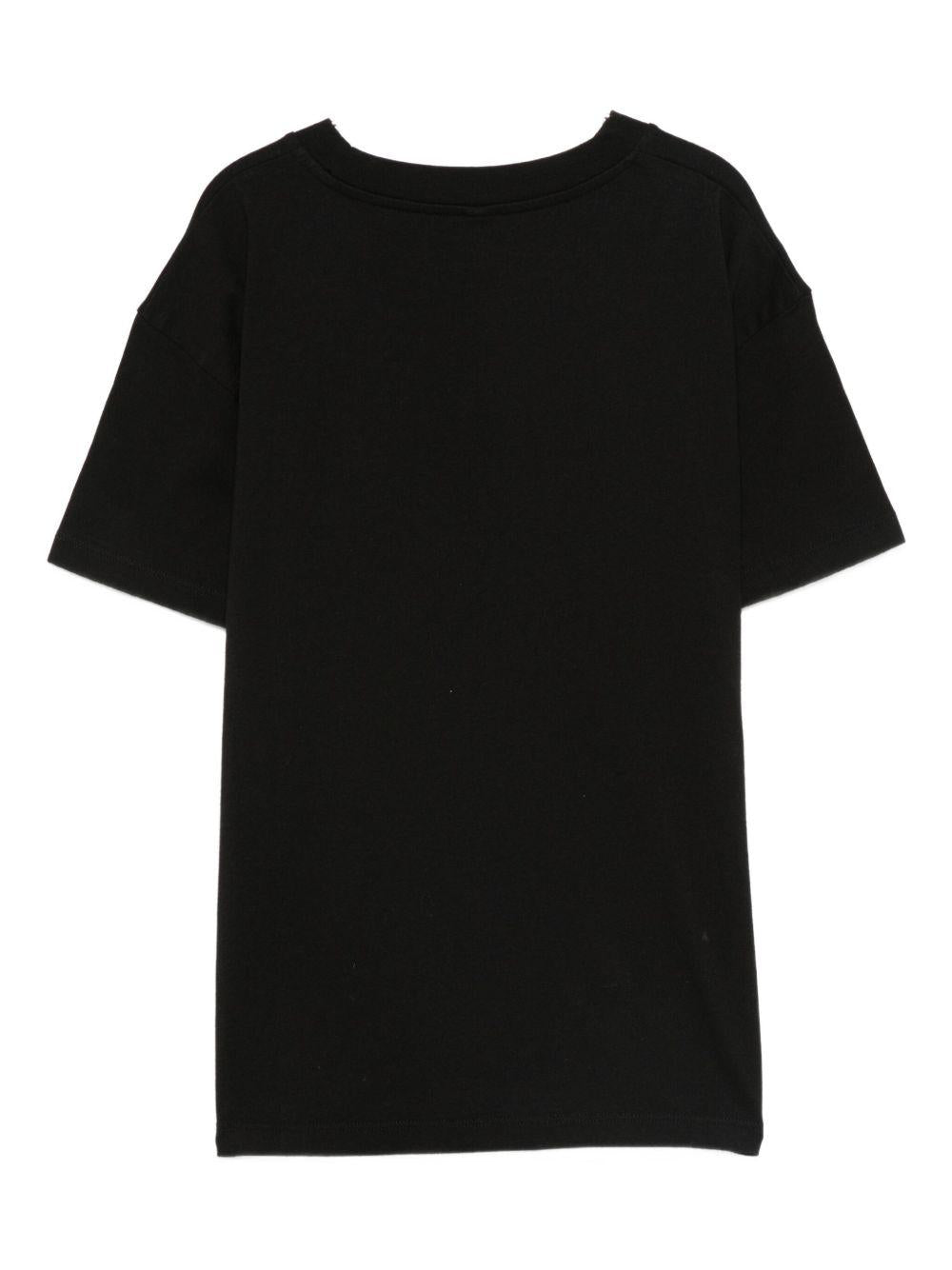 T-shirt per bambini Stella McCartney Kids nera con logo sul davanti - Rubino Kids