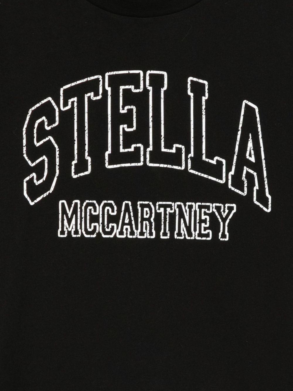 T-shirt per bambini Stella McCartney Kids nera con logo sul davanti - Rubino Kids