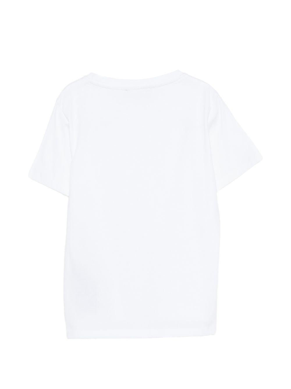 T-shirt per bambino Balmain Kids bianca con logo sul davanti - Rubino Kids