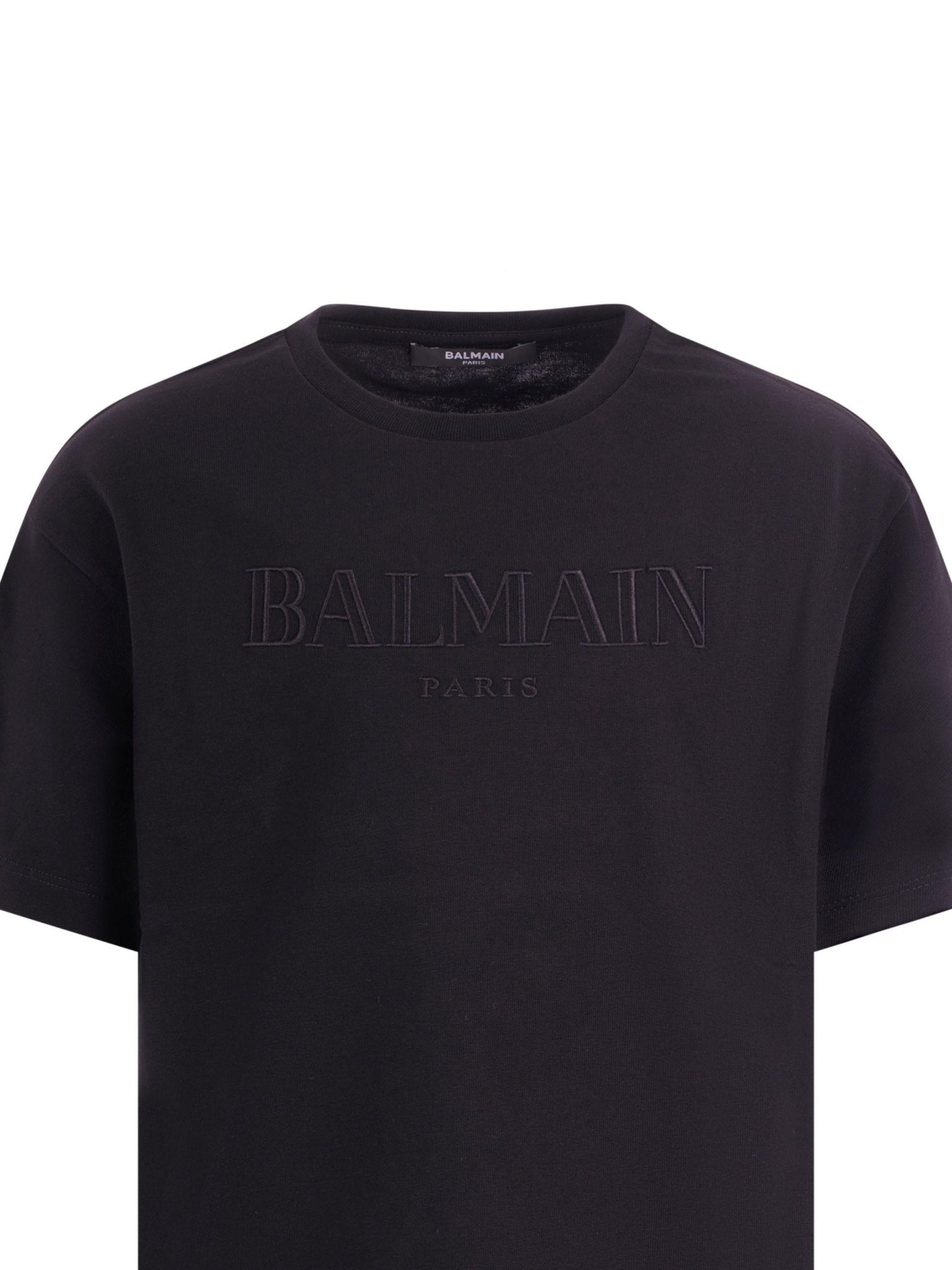 T-shirt per bambino Balmain Kids nera con logo sul davanti - Rubino Kids