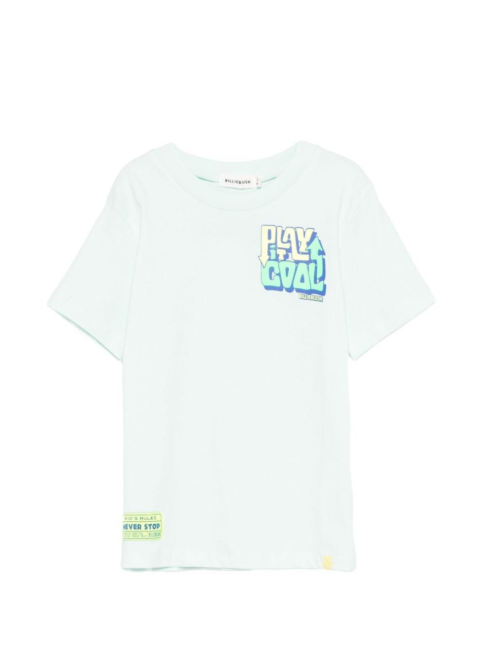 T-shirt per bambino Billieblush azzurro con dettaglio grafico sul petto - Rubino Kids