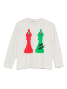 T-shirt per bambino Bobo Choses grigia con stampa scacchi - Rubino Kids