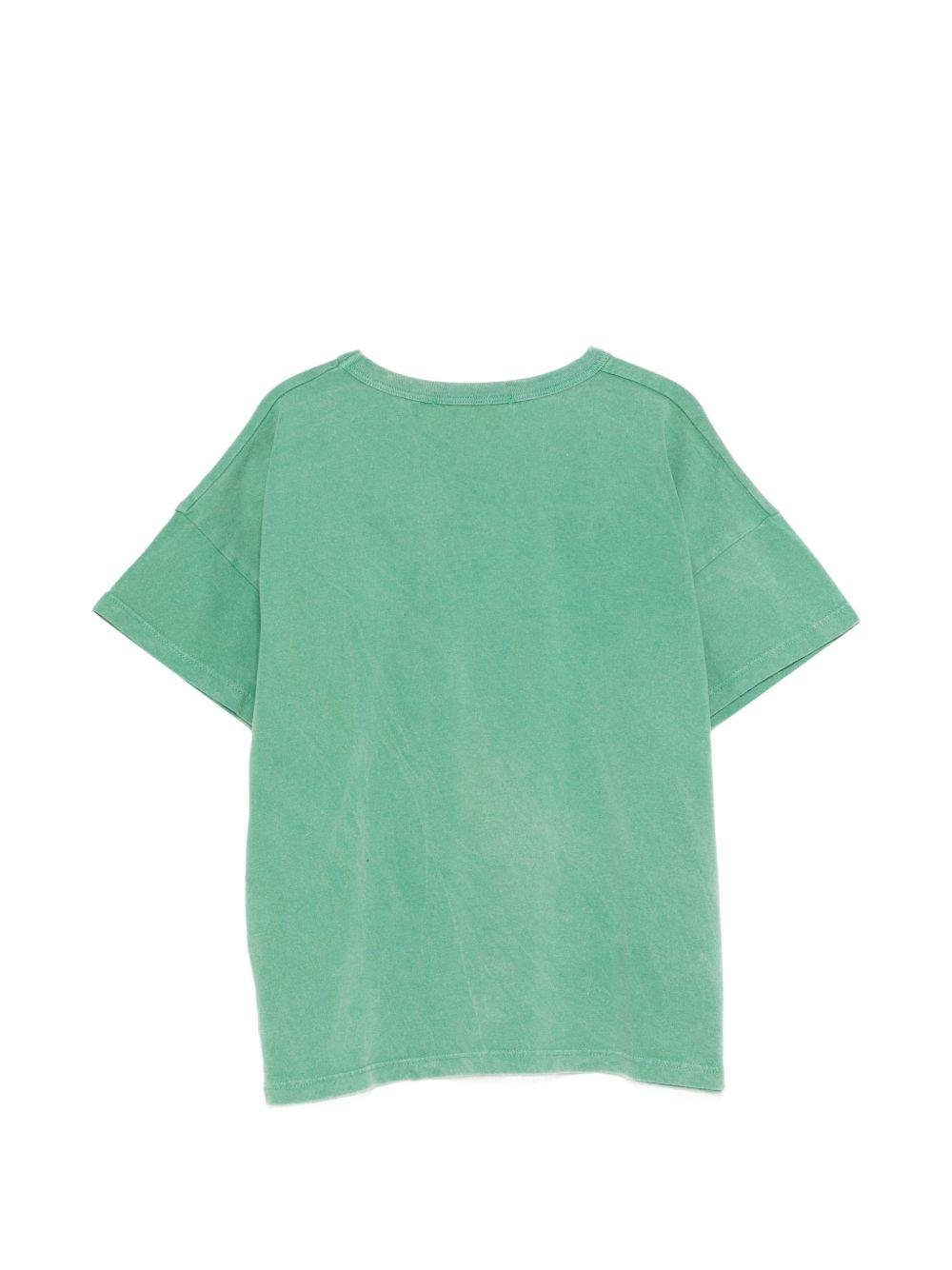T-shirt per bambino Bobo Choses verde con stampa grafica sul davanti - Rubino Kids