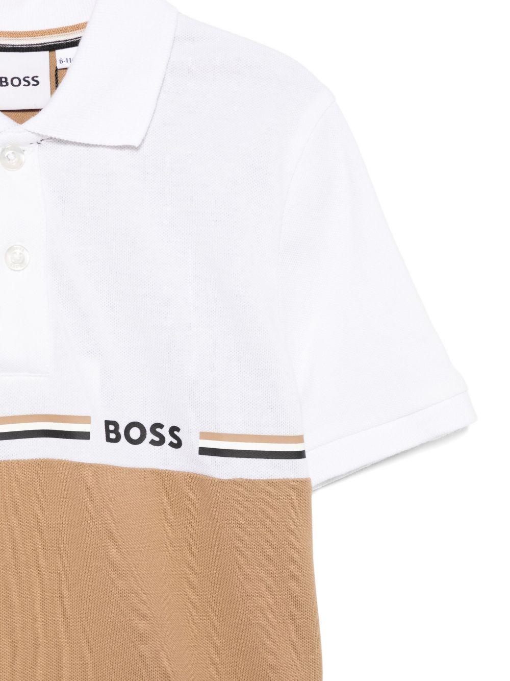 T-shirt per bambino Boss Kids beige a maniche corte - Rubino Kids