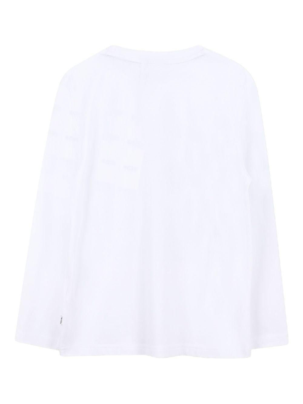 T-shirt per bambino BOSS Kids bianca con design con logo - Rubino Kids