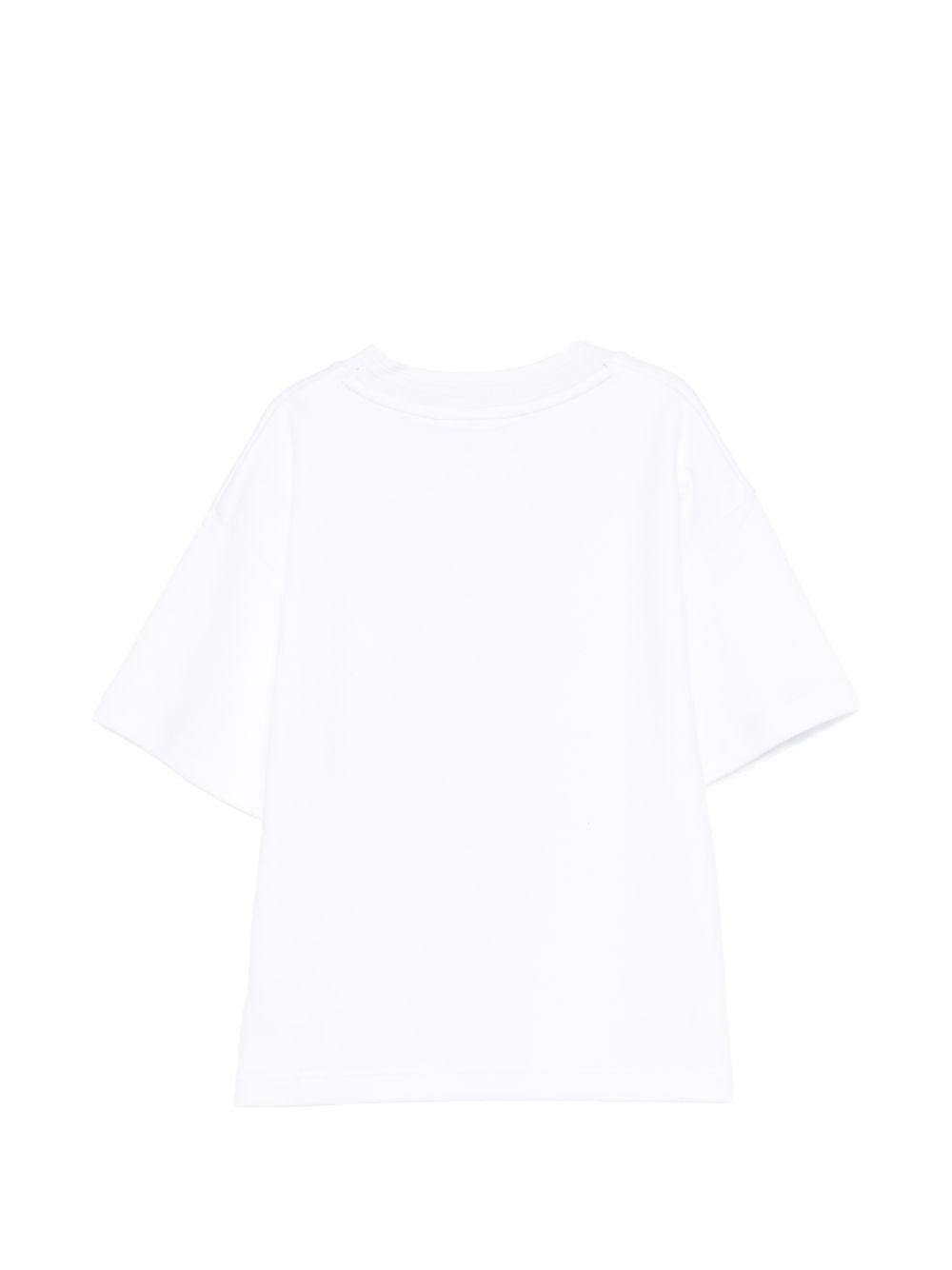 T-shirt per bambino Boss Kidswear bianco con stampa grafica sul davanti - Rubino Kids