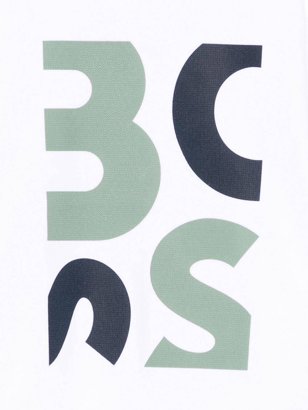 T-shirt per bambino Boss Kidswear bianco con stampa grafica sul davanti - Rubino Kids