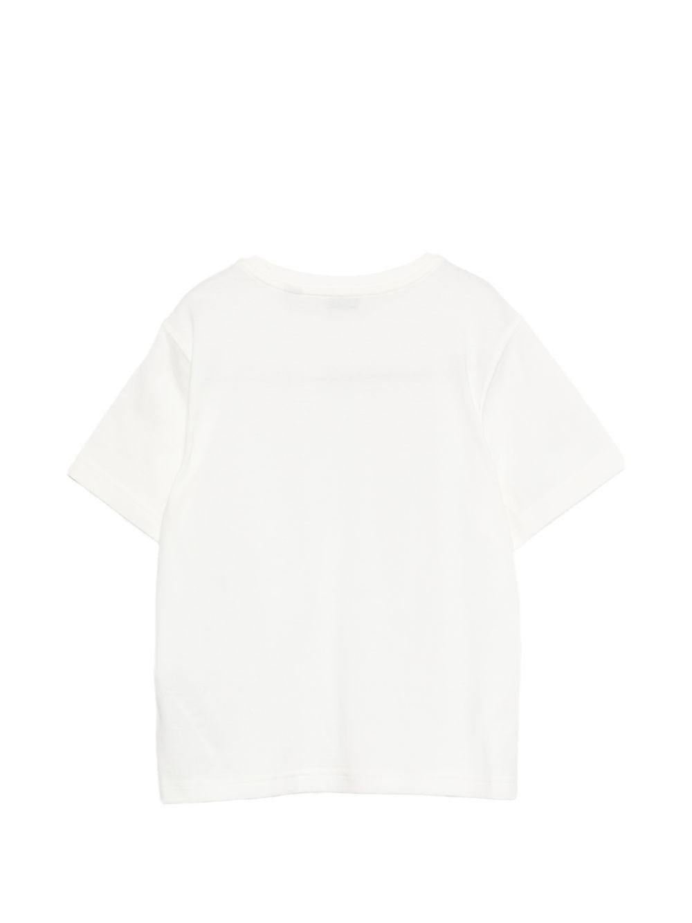 T-shirt per bambino Burberry Kids bianca con Equestrian Knight sul davanti - Rubino Kids