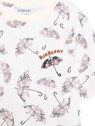 T-shirt per bambino Burberry Kids bianca con stampa ombrello - Rubino Kids