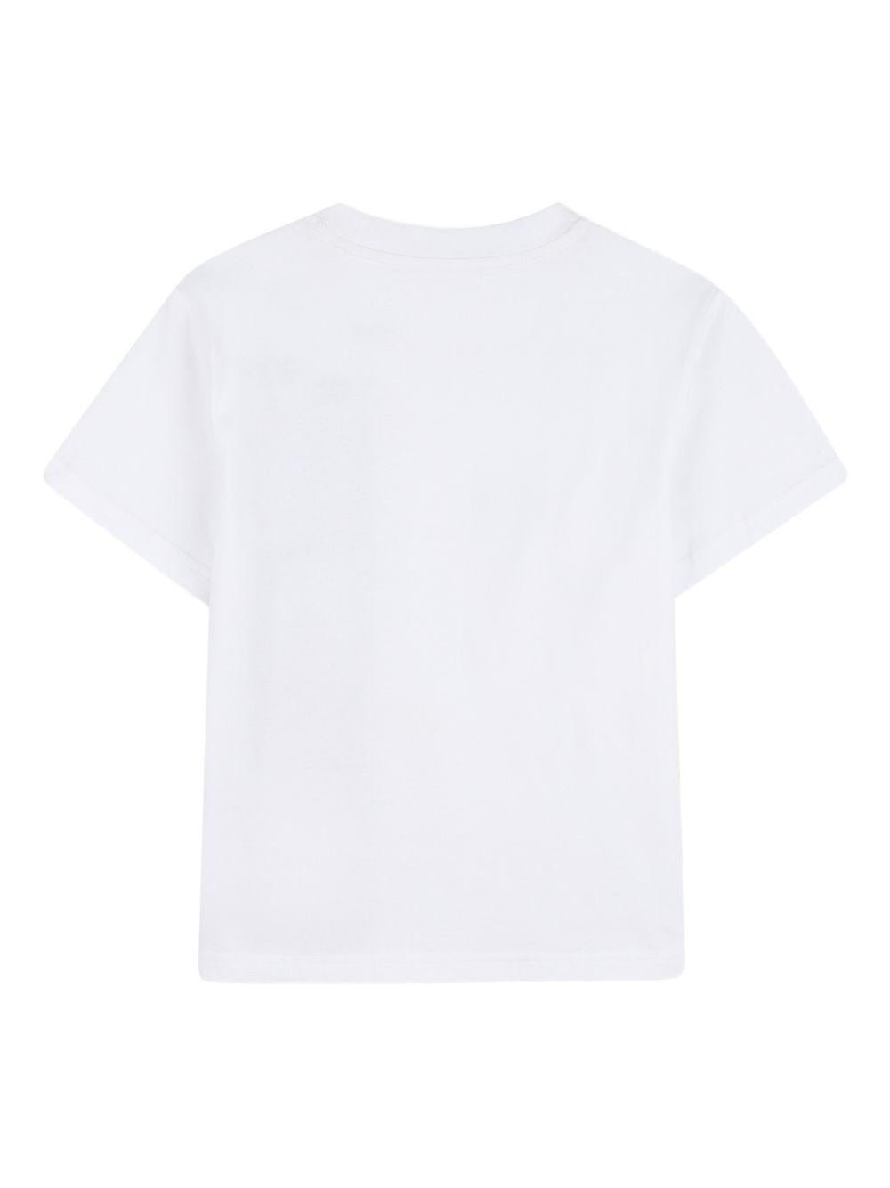 T-shirt per bambino DKNY Kids bianca con stampa grafica sul davanti - Rubino Kids