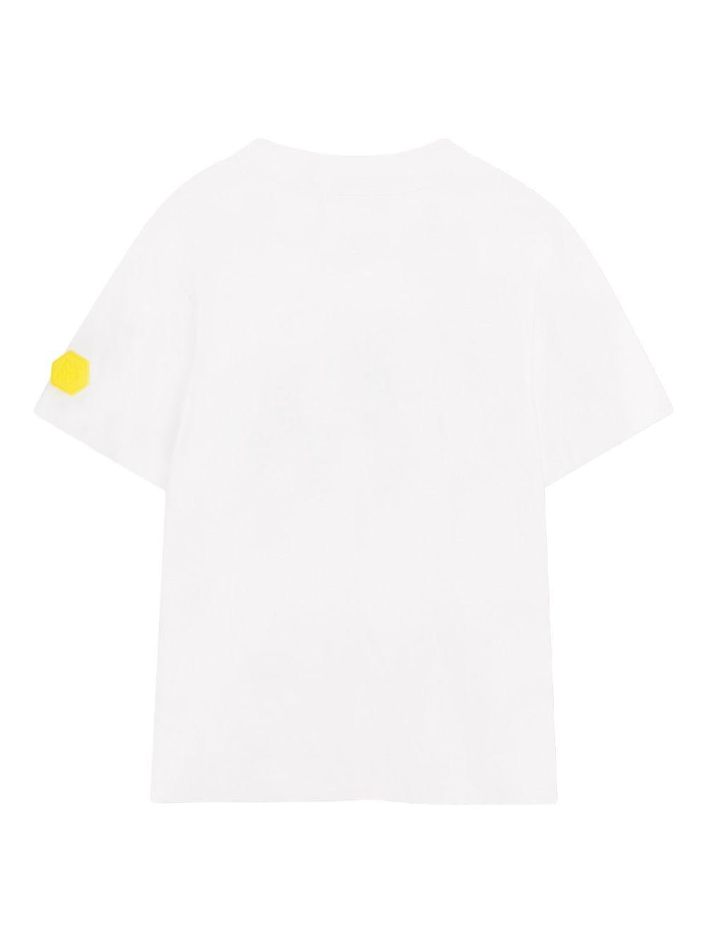 T-shirt per bambino DKNY Kids bianca con stampa logo sul davanti - Rubino Kids